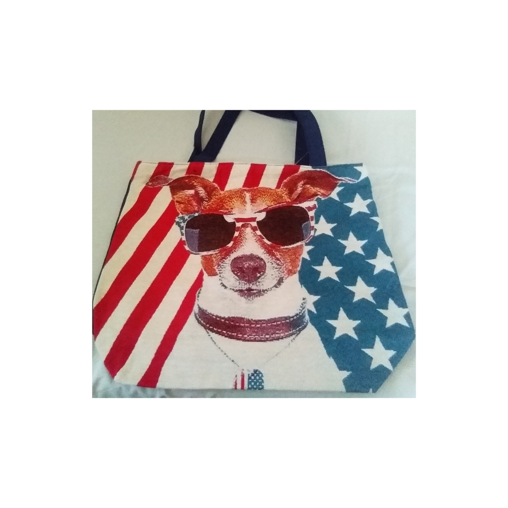 Americana " Doggie " Beach Tote bag